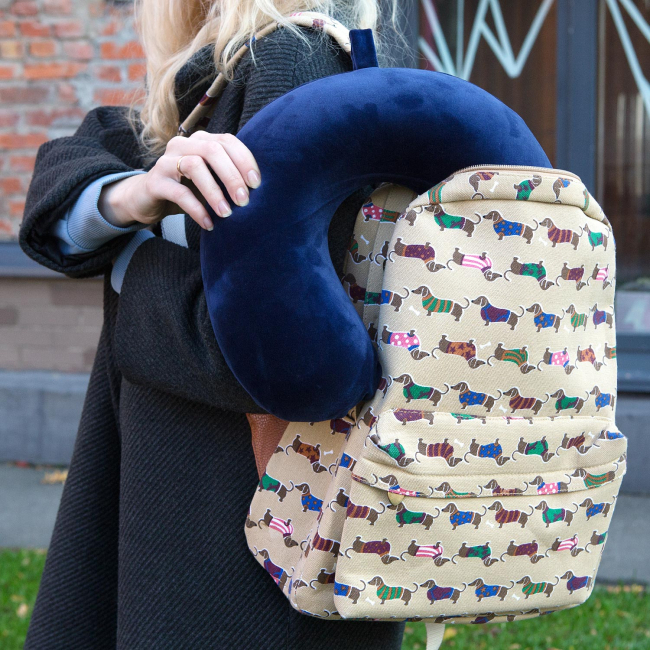 Подушка для путешествий Однотонная (синяя)