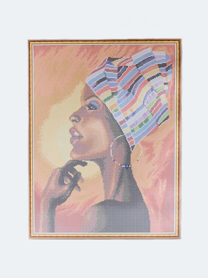 Алмазная мозаика Портрет африканки 50х65 см