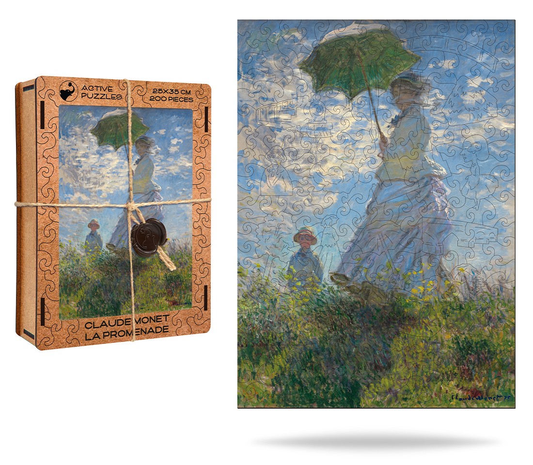 Деревянный пазл Клод Моне. Дама с зонтиком