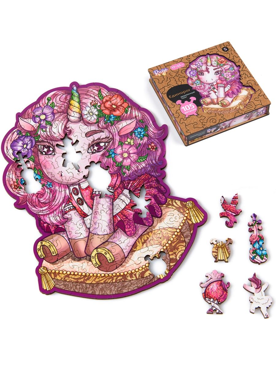 Деревянный пазл Единорог Т