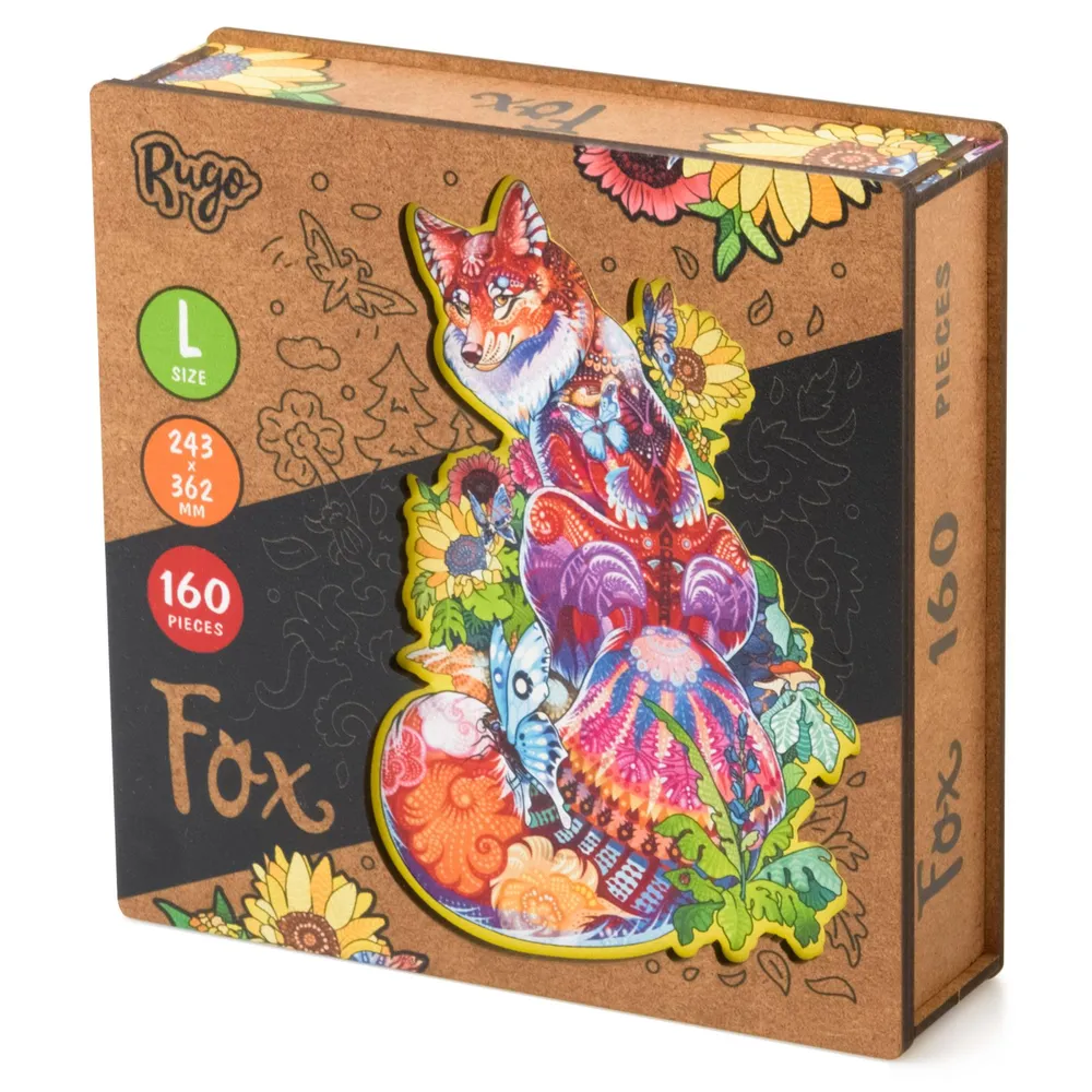 Деревянный пазл Лиса 24х36 см, 160 деталей FoxL