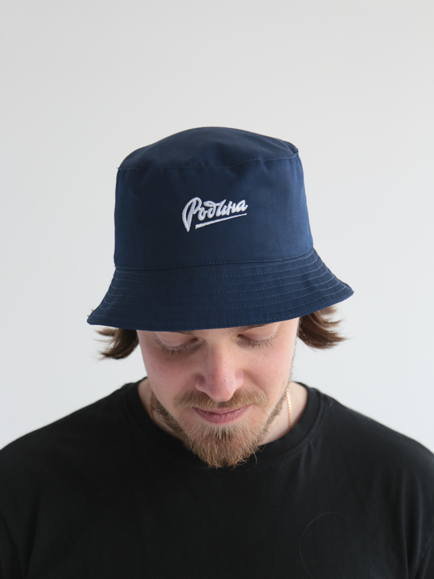 Панама Родина Белый лого (темно-синий) M