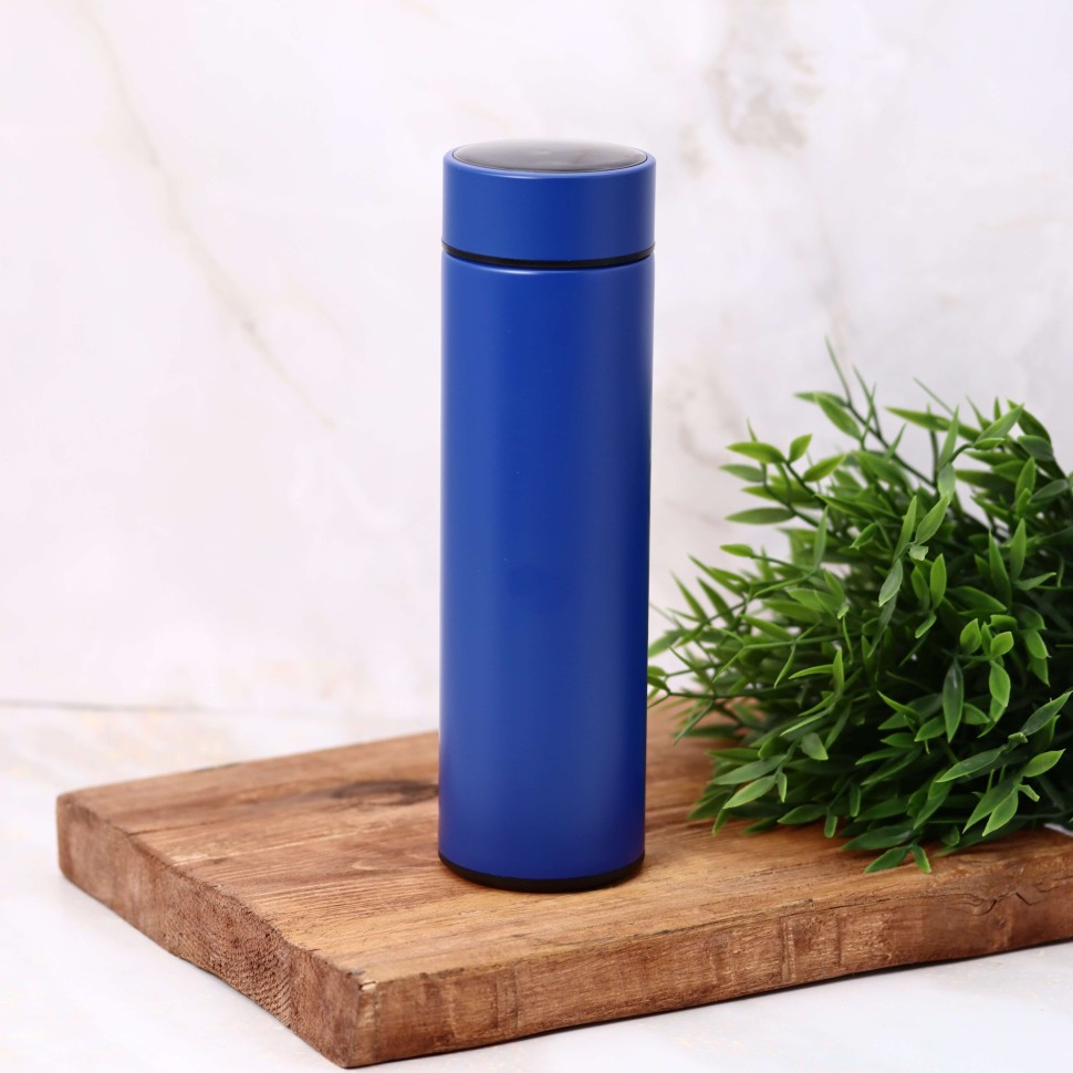 Термос с датчиком температуры Metallic (blue), 500 мл
