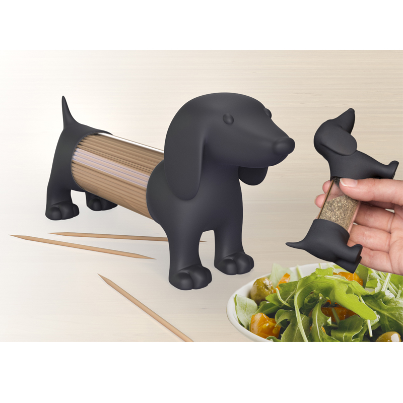 Емкость для соли, перца или зубочисток Teckel черный