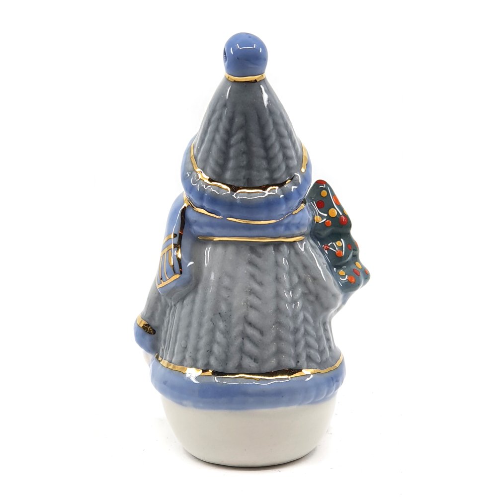 Елочная игрушка Снеговик с ёлкой (серый)