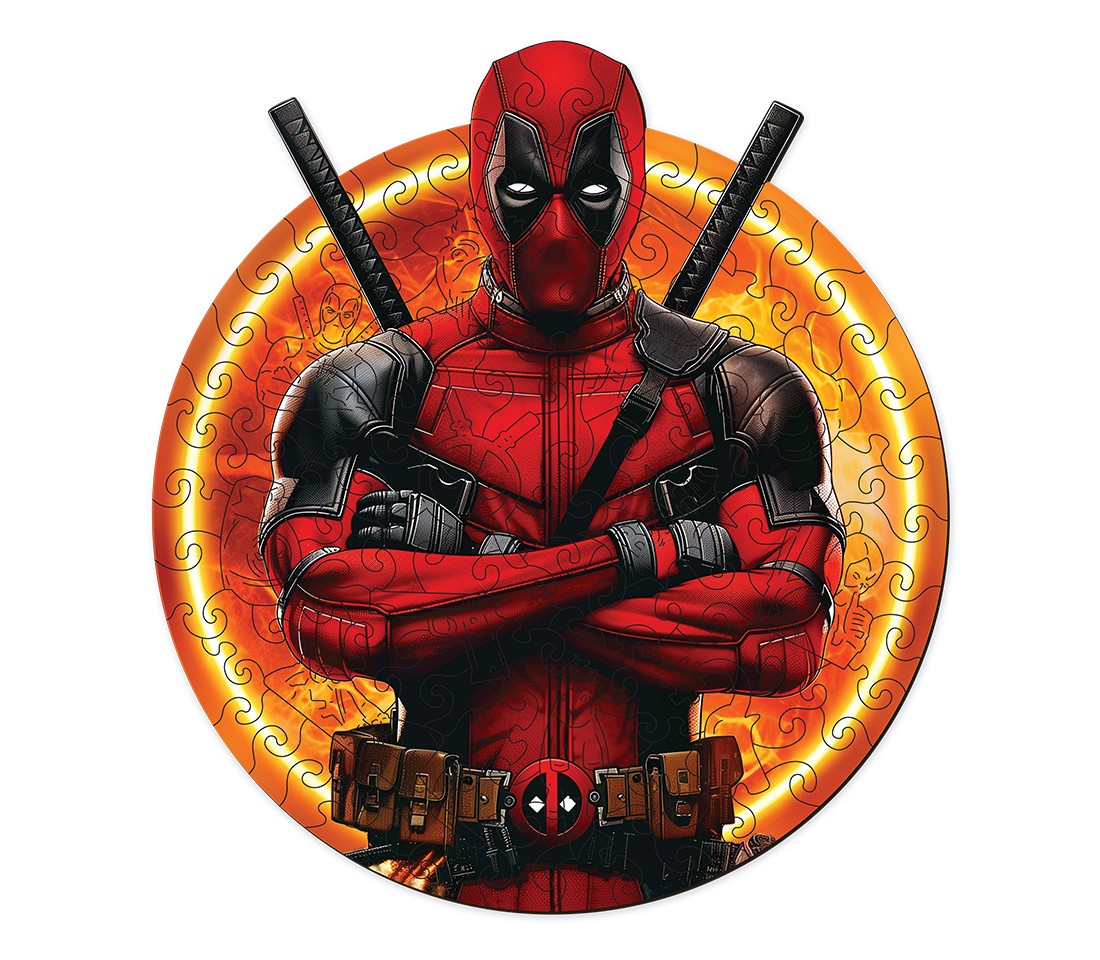 Деревянный пазл Дэдпул