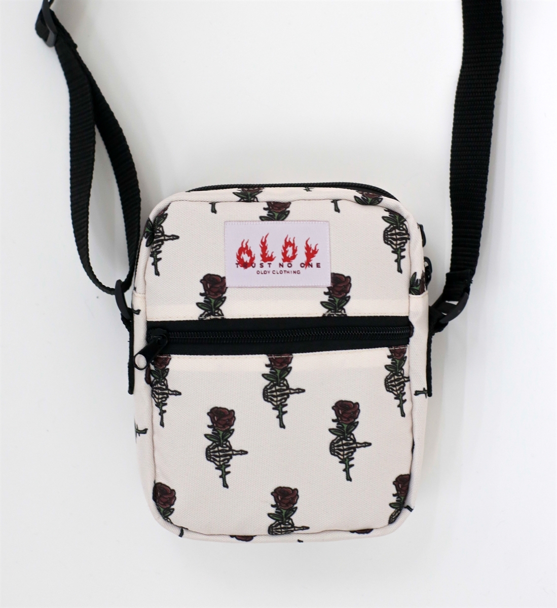 Сумка-мессенджер Oldy (бежевый, рука/роза)
