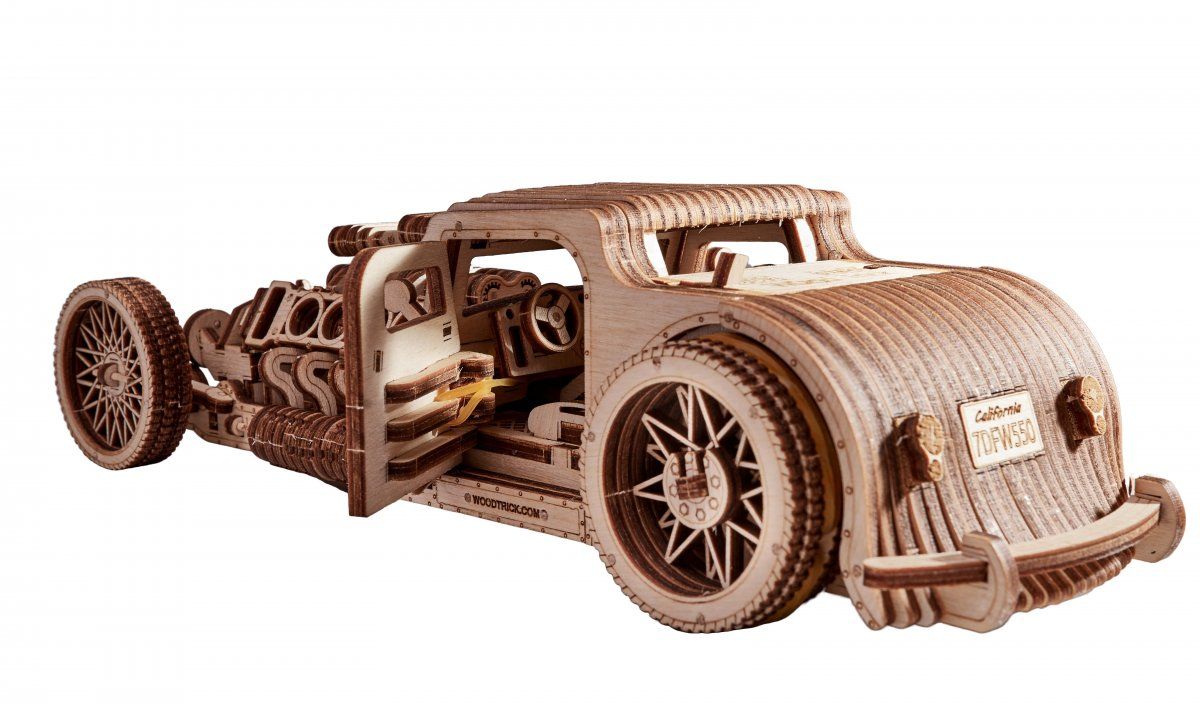 Механический 3D-пазл из дерева Wood Trick Хот Род