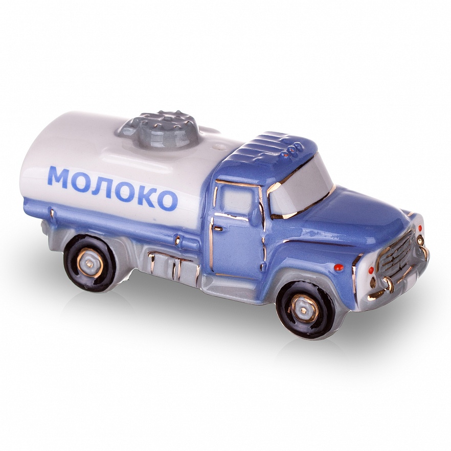 Елочная игрушка Цистерна Молоко (бело-голубой)