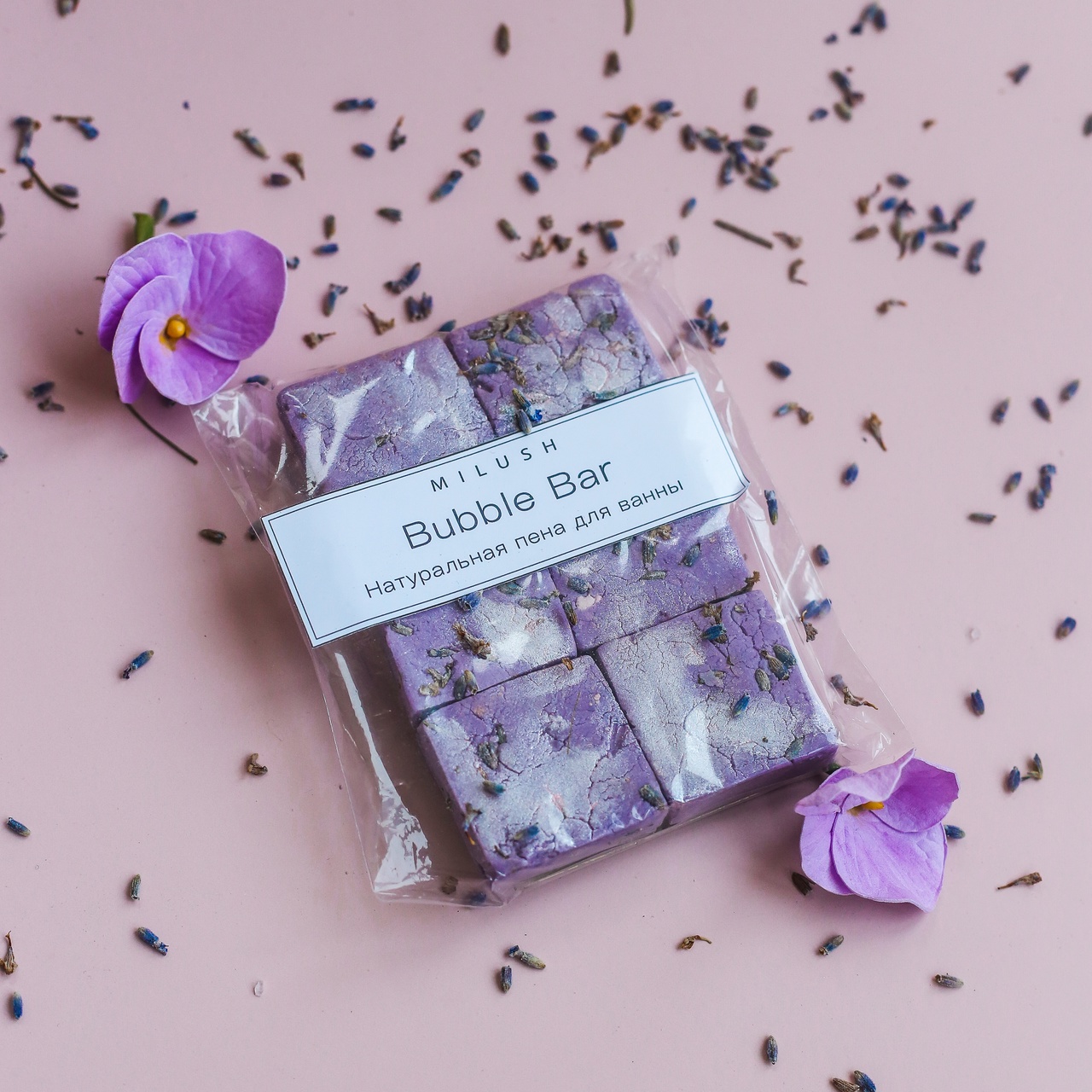 Твердая пена для ванны Milush Лаванда