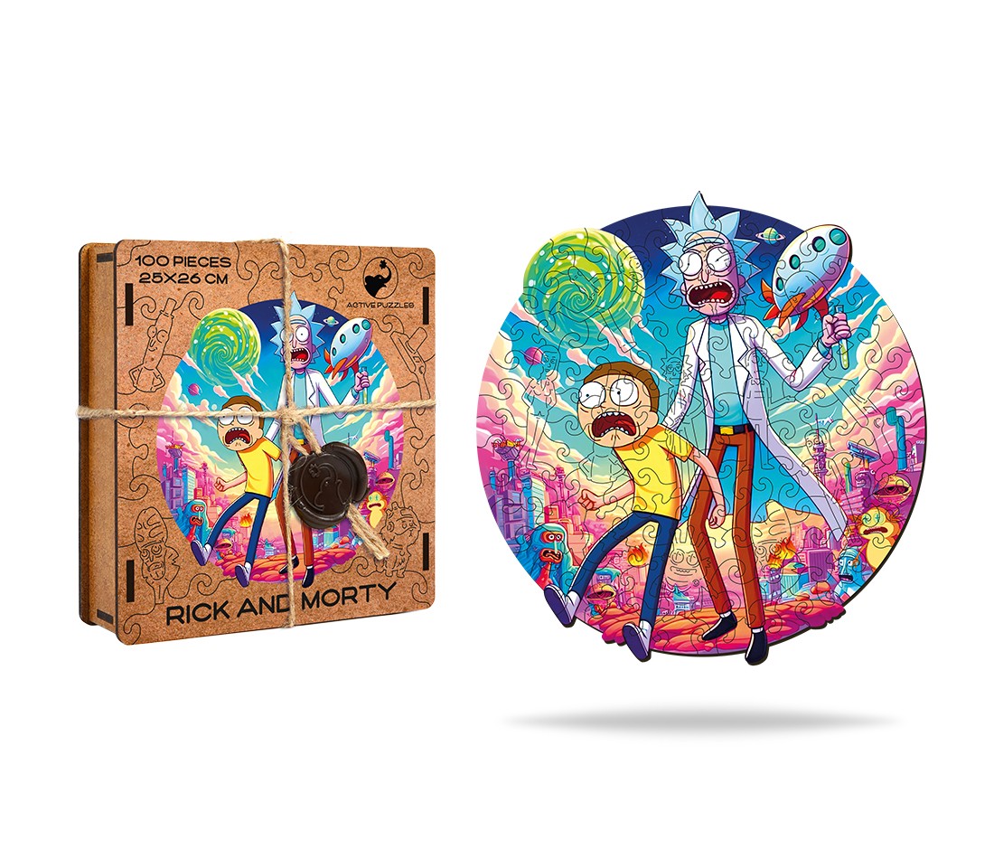 Деревянный пазл Рик и Морти