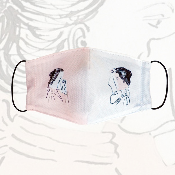 Маска многоразовая Леди с платочками