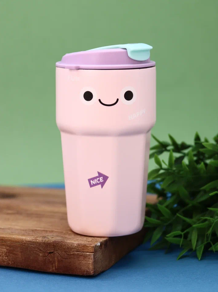 Термокружка Funny face (pink), 500 мл.