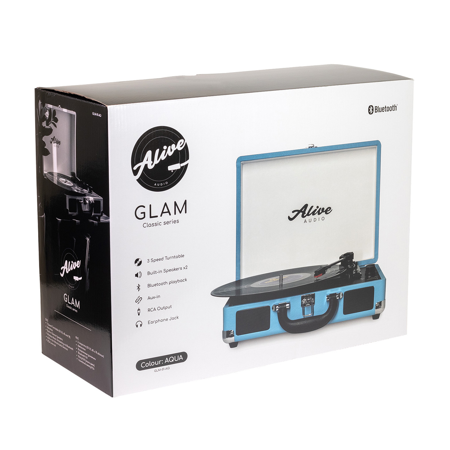 Виниловый проигрыватель Alive Audio Glam Aqua c Bluetooth
