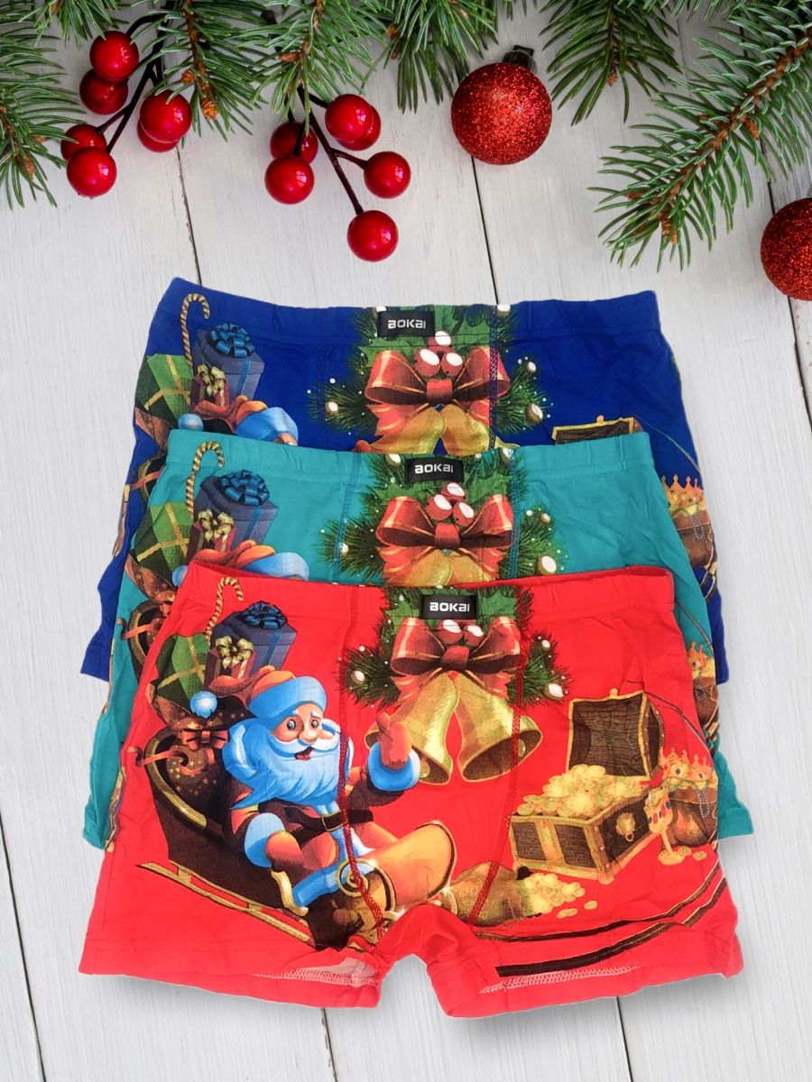 Трусы в банке мужские Счастливые новогодние XL