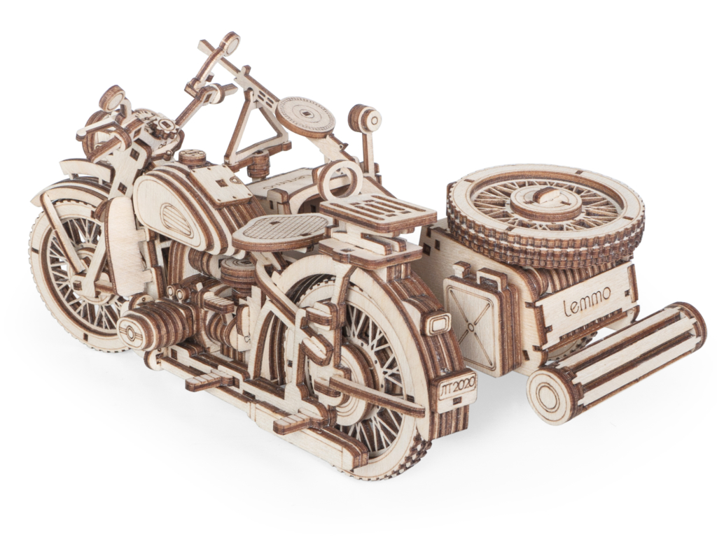 Сборная модель из дерева Lemmo Мотоцикл с коляской УРАН