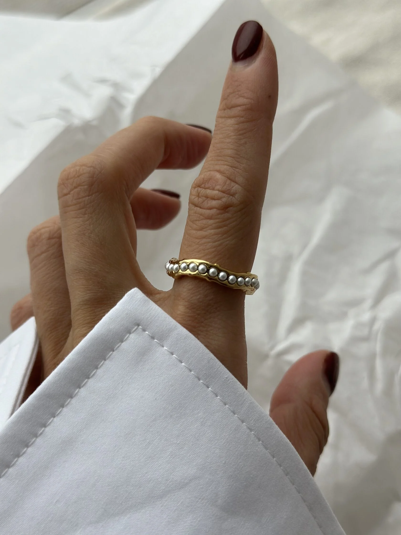 Кольцо Minimal Жемчужная россыпь