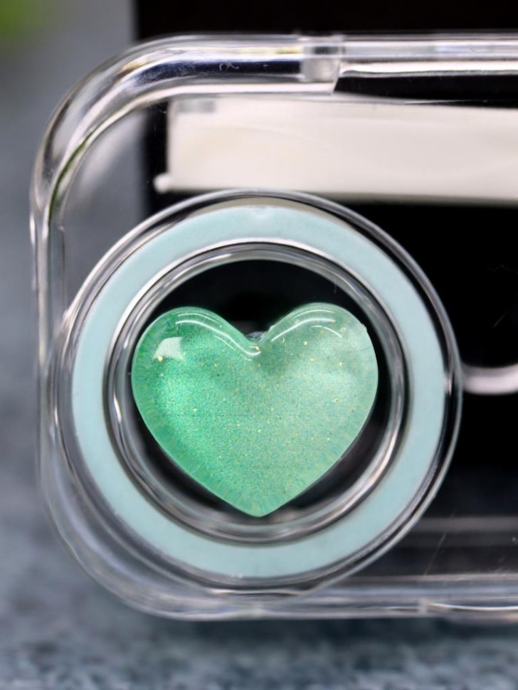 Контейнер для линз Circle hearts (green)
