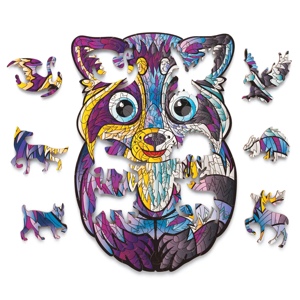 Деревянный пазл Енот S, 16х23 см, 84 детали EnotS