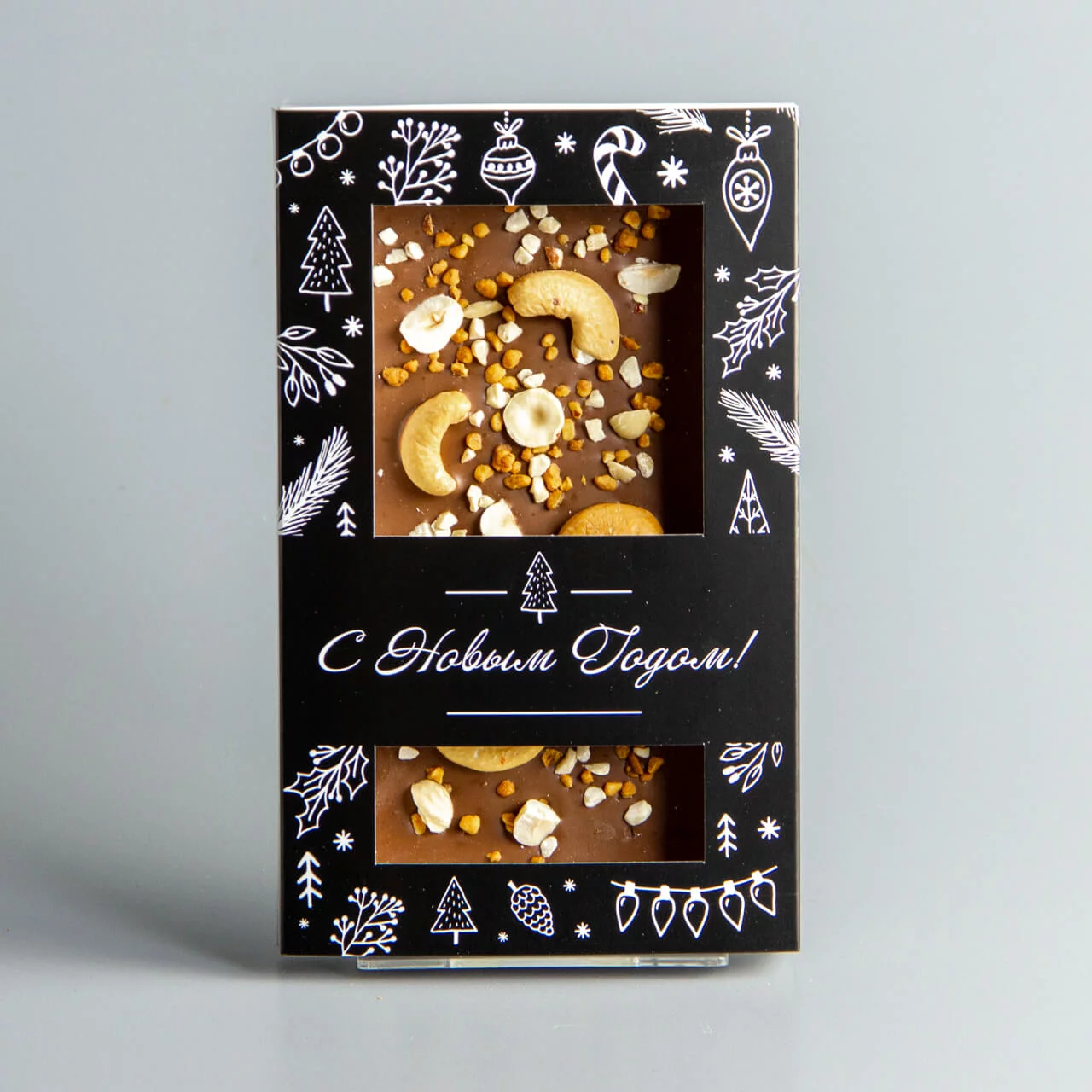 Молочный шоколад с кешью, фундуком и карамелизированным фундуком НГ5