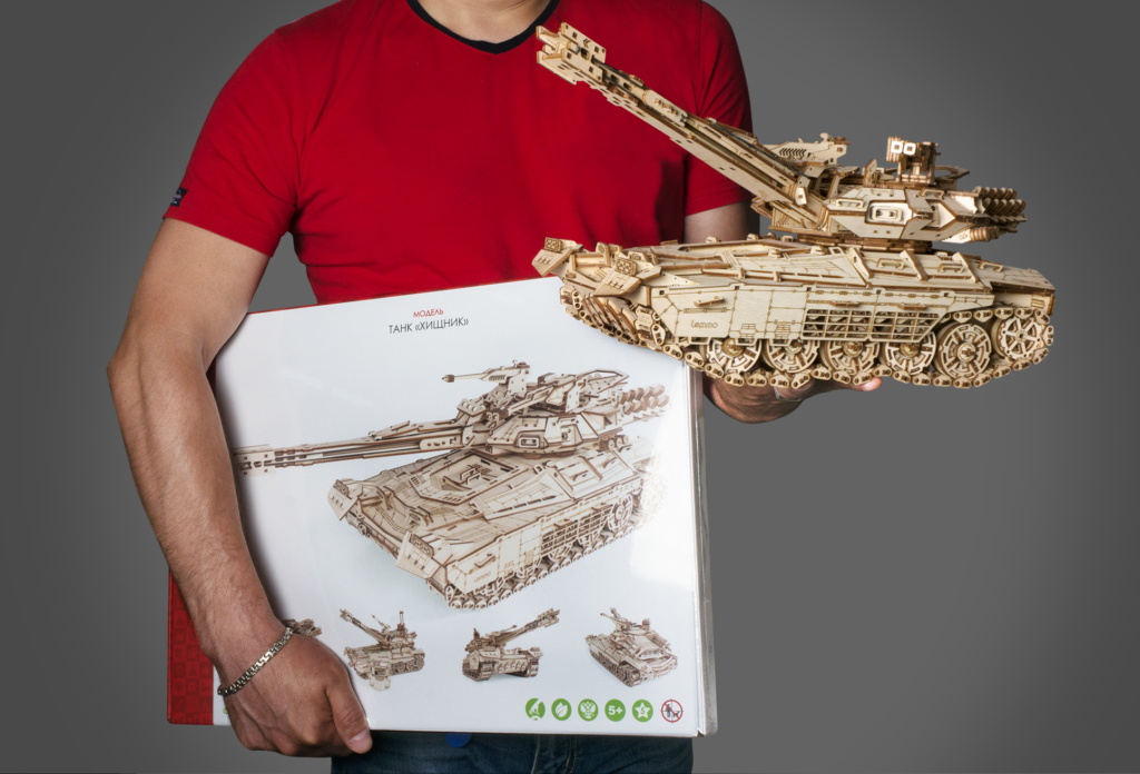Деревянный конструктор танка Lemmo Хищник