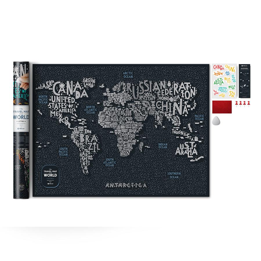 Карта Travel Map Letters World
