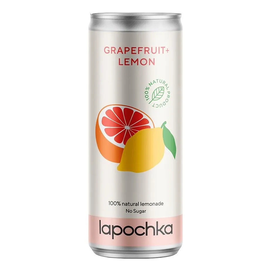 Лимонад Lapochka грейпфрут, лимон 0,33