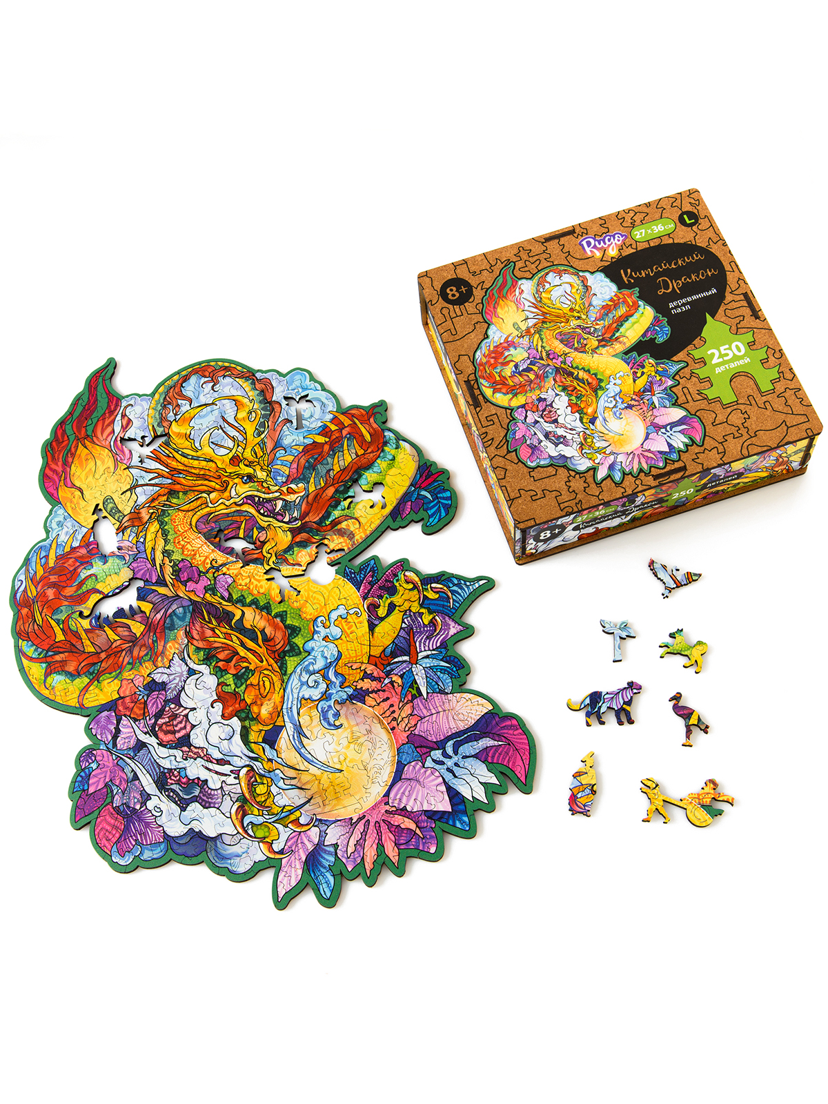 Деревянный пазл Китайский Дракон L