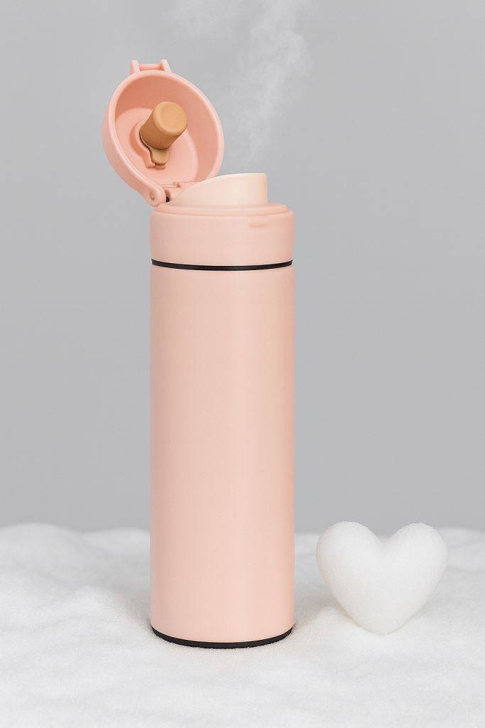 Термос с датчиком температуры Metallic (peach), 500 мл