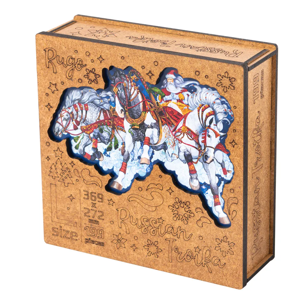 Деревянный пазл Тройка 37х27 см, 199 деталей