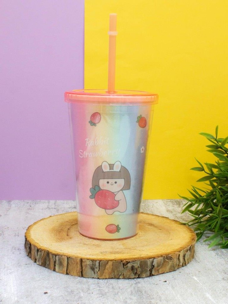 Тамблер Rabbit strawberry (pink) 450 мл