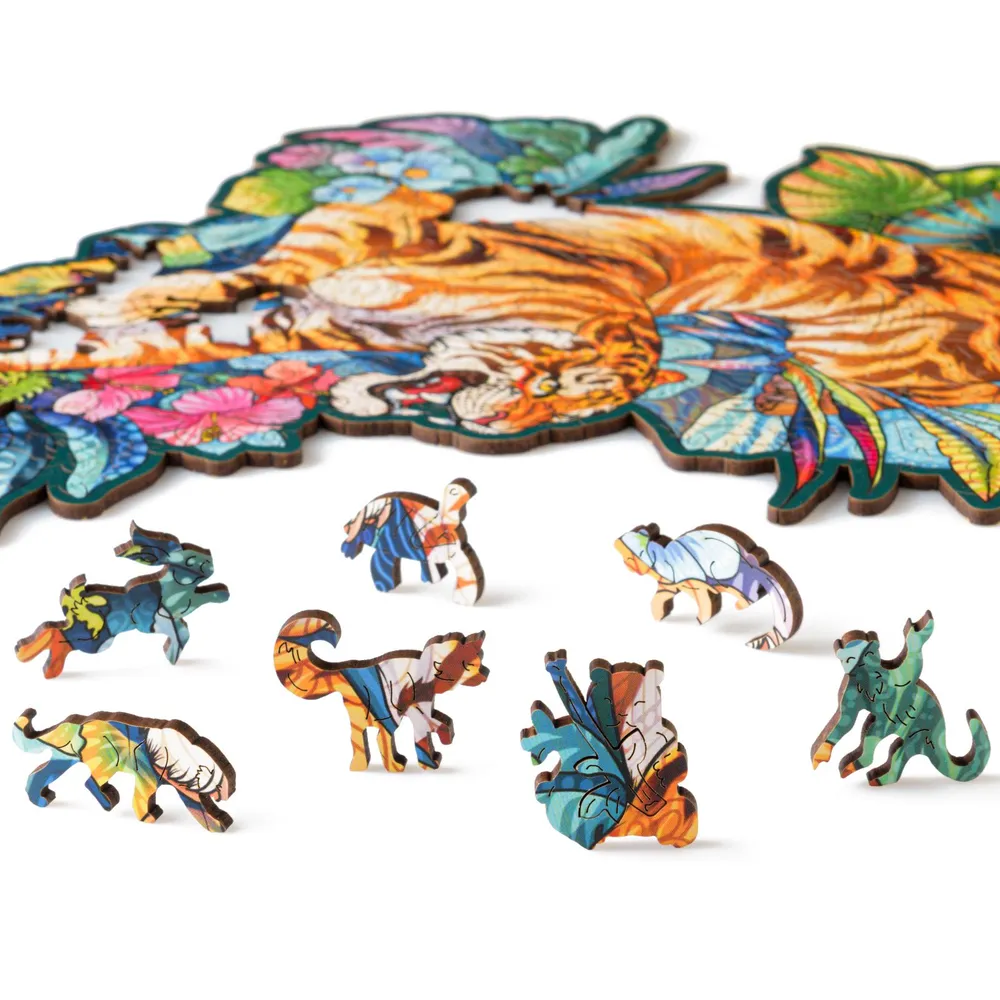 Деревянный пазл Тигр 24х36 см, 185 деталей