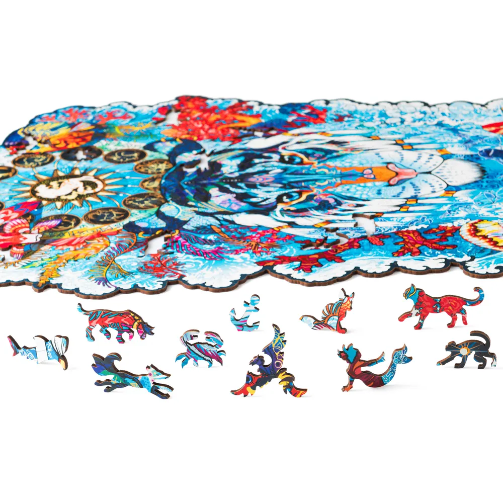 Деревянный пазл Водяной Тигр XL 43х54 см, 500 деталей