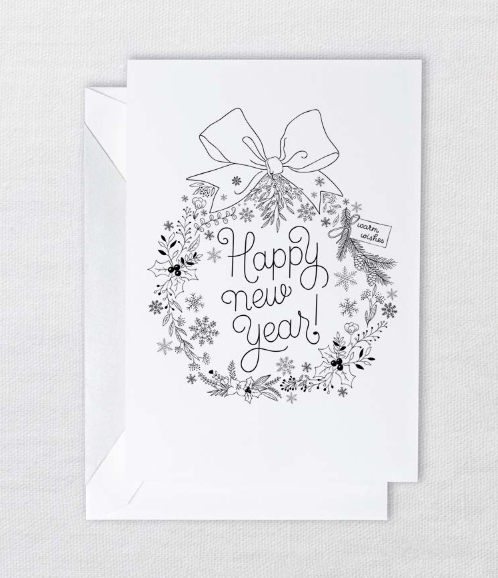 Открытка НГ. Омела