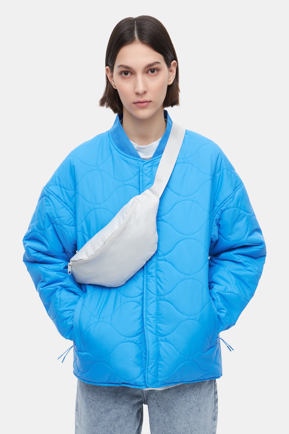 Классическая поясная сумка Shu светло-серая