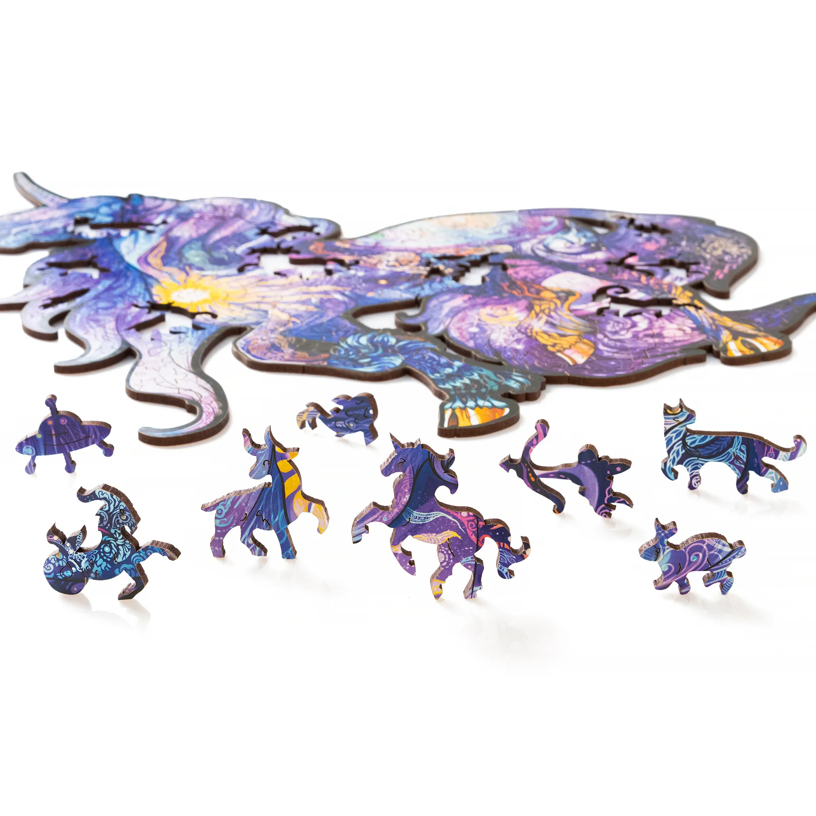 Деревянный пазл Космический Единорог L