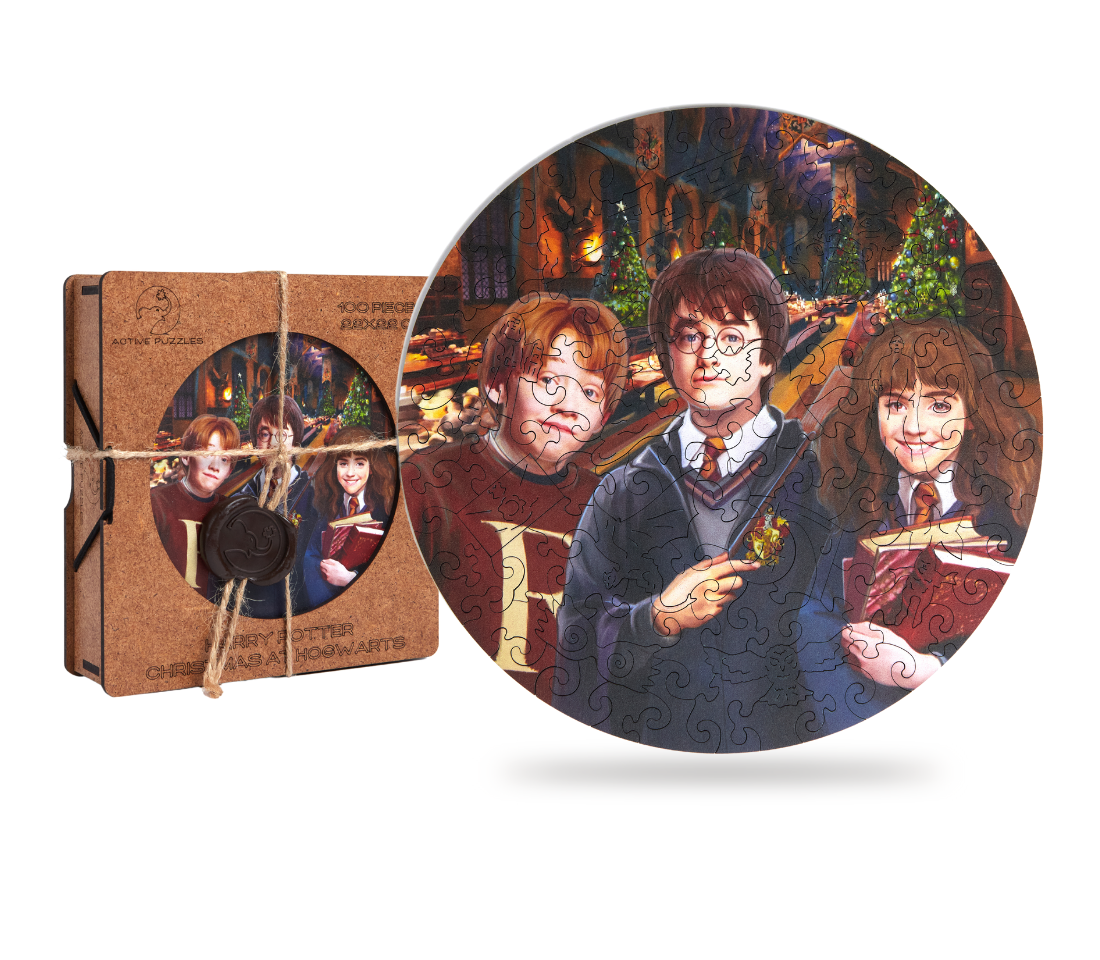 Деревянный пазл Гарри Поттер. Рождество в Хогвартсе