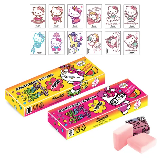 Жевательная резинка Hello Kitty арбуз-дыня