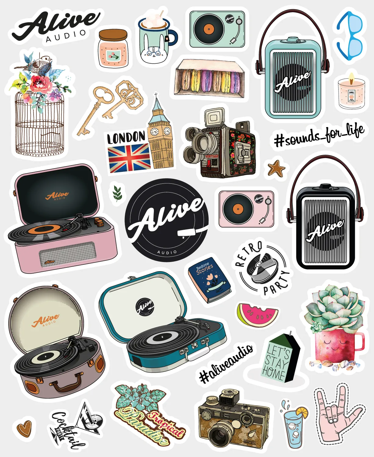 Виниловый проигрыватель Alive Audio STORIES Rose c Bluetooth