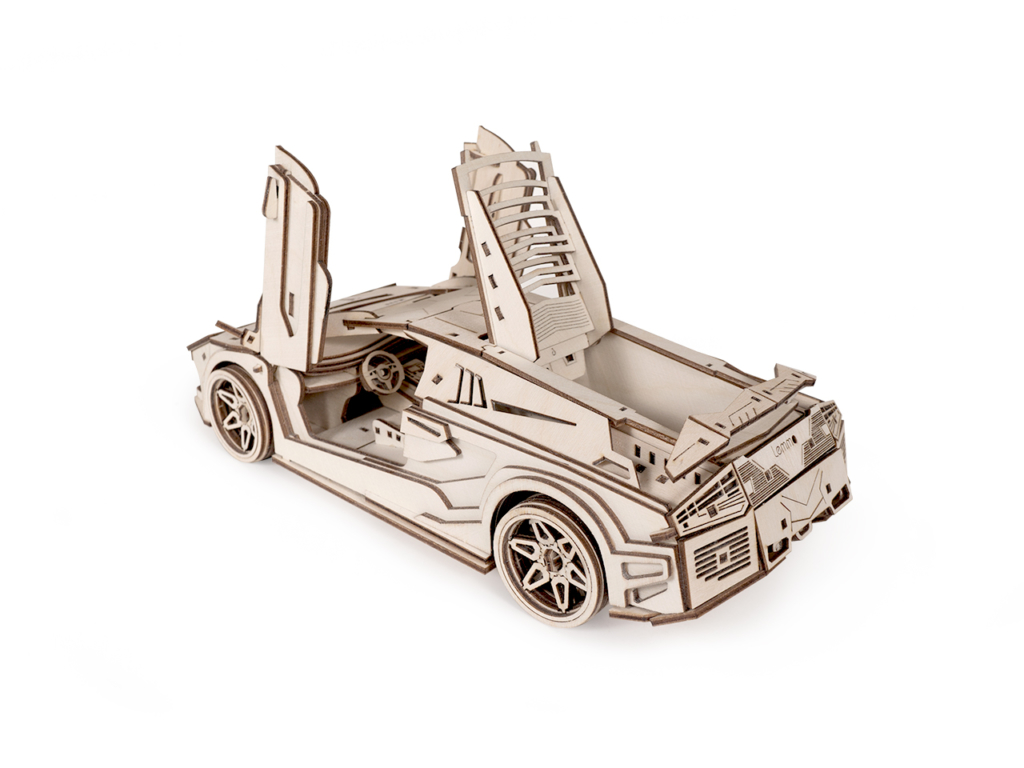 Конструктор 3D деревянный Lemmo Спорткар СКАТ