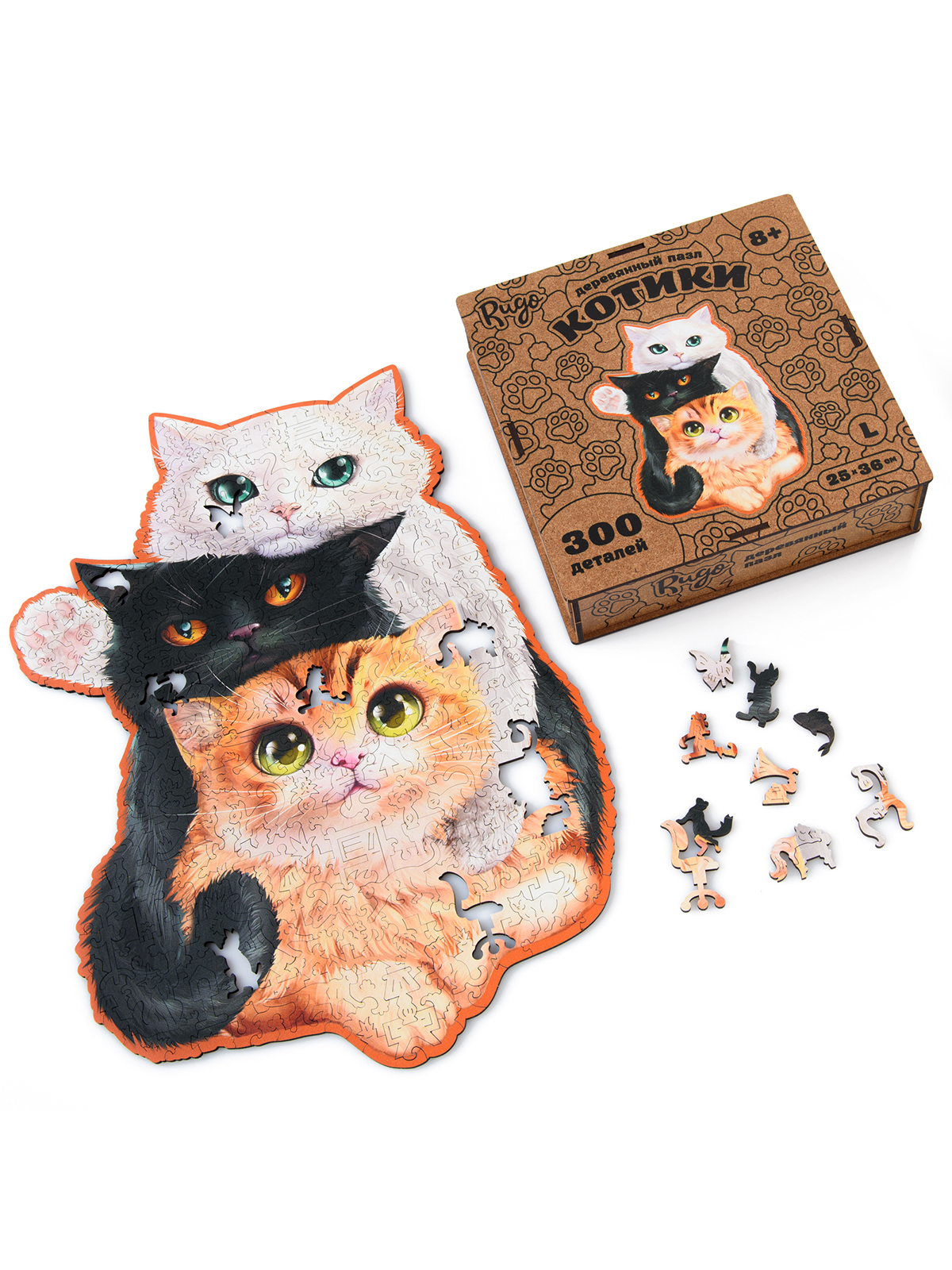 Деревянный пазл Котики DL