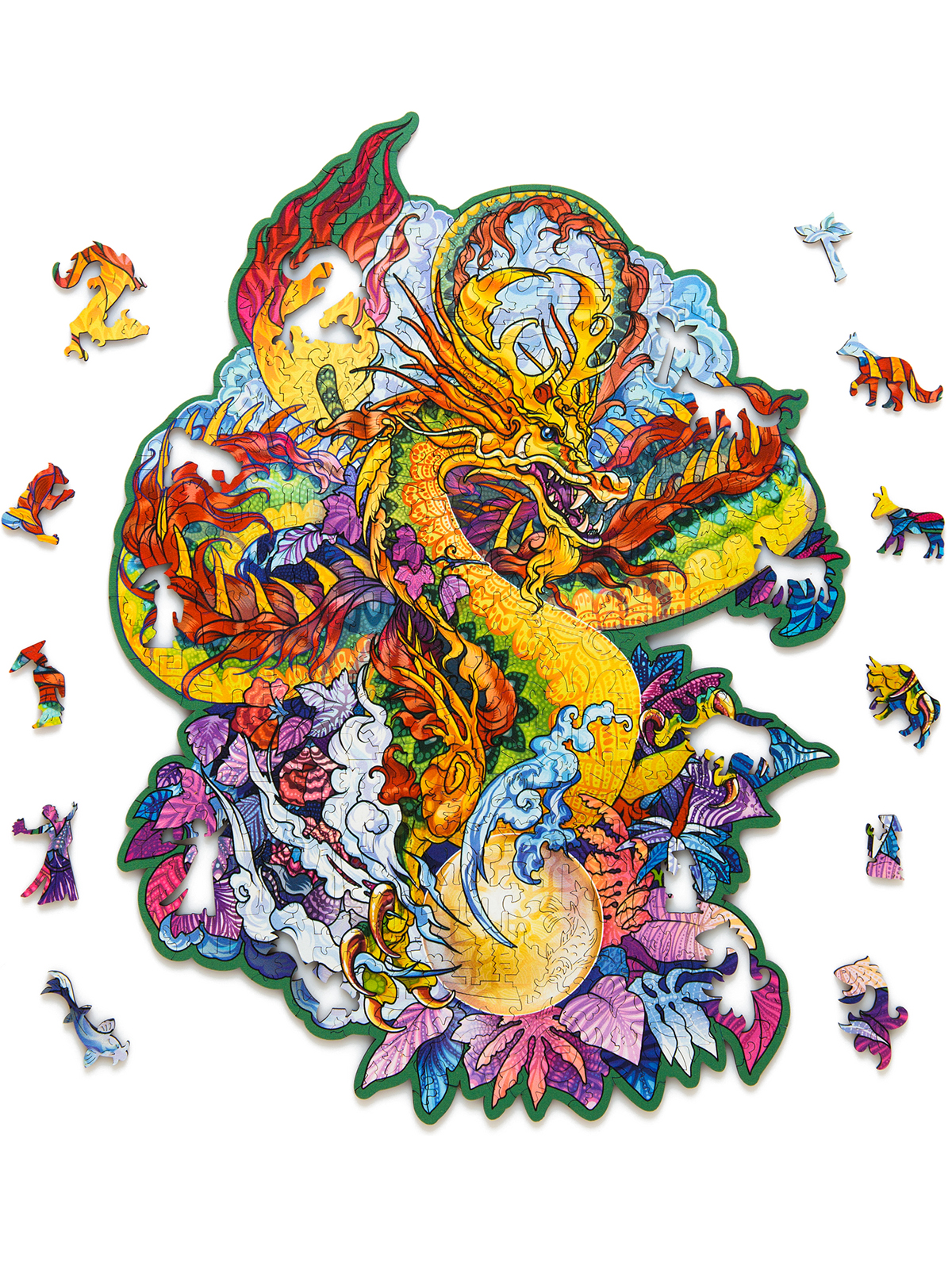Деревянный пазл Китайский Дракон L