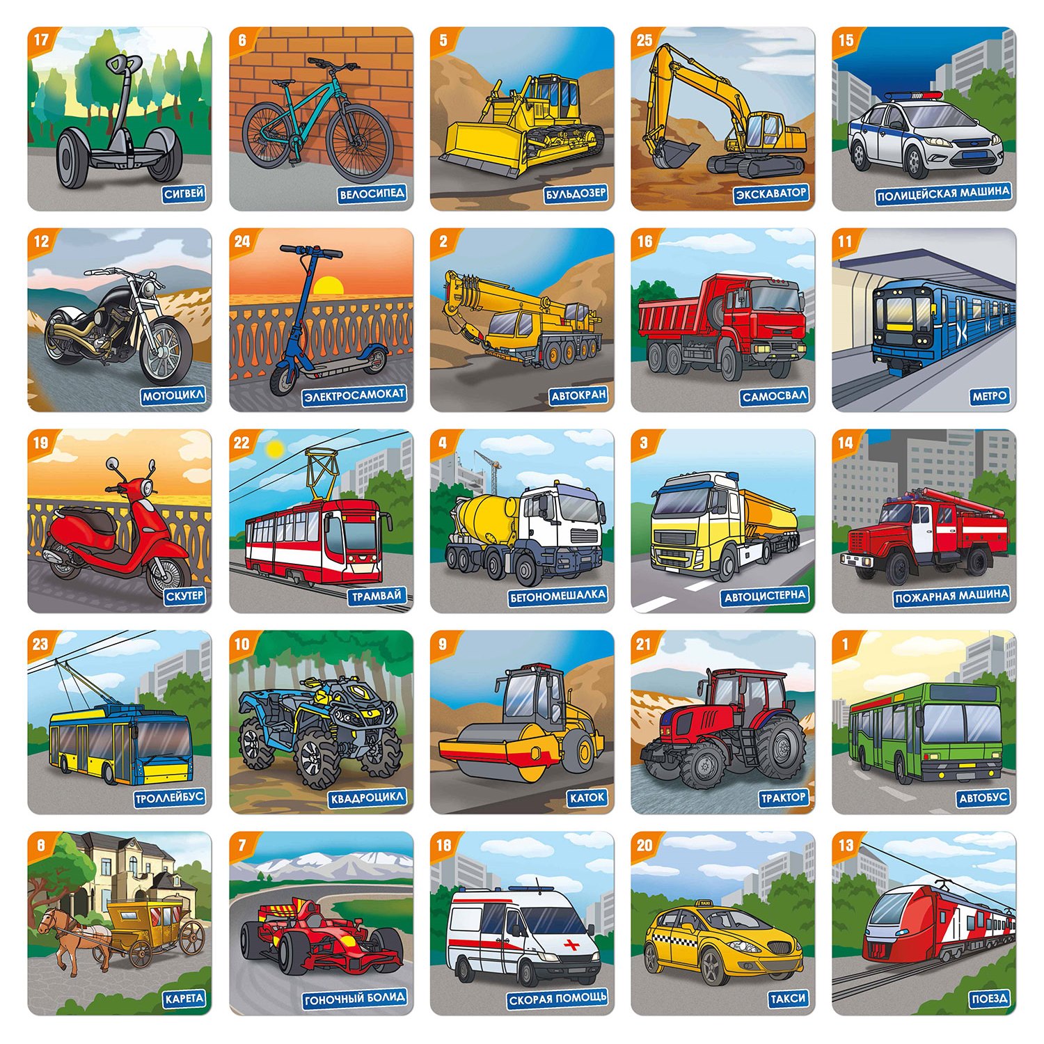 Настольная игра Мемо: Наземный транспорт