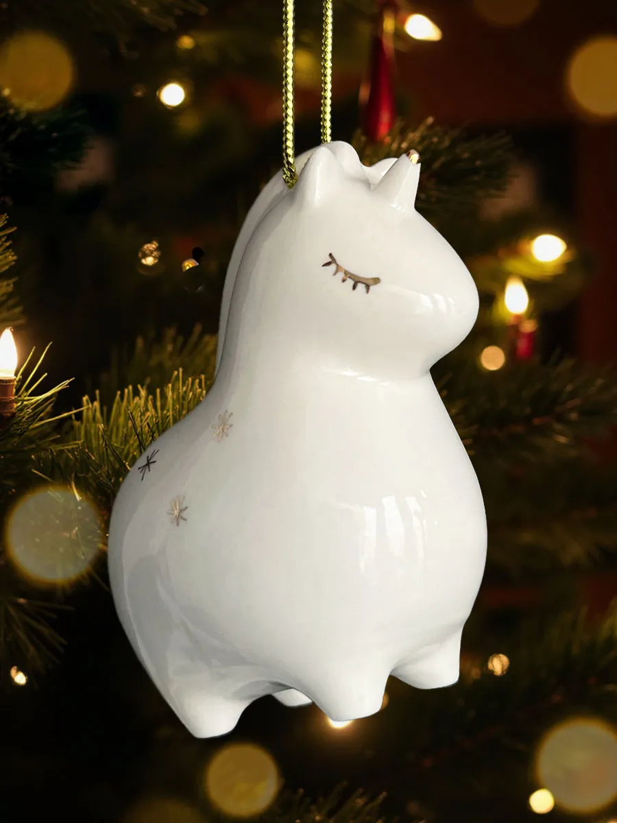 Елочная игрушка Единорог белый