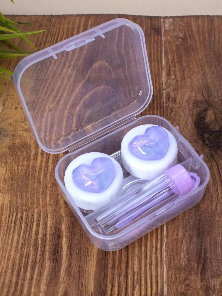Контейнер для линз Glass heart (purple)