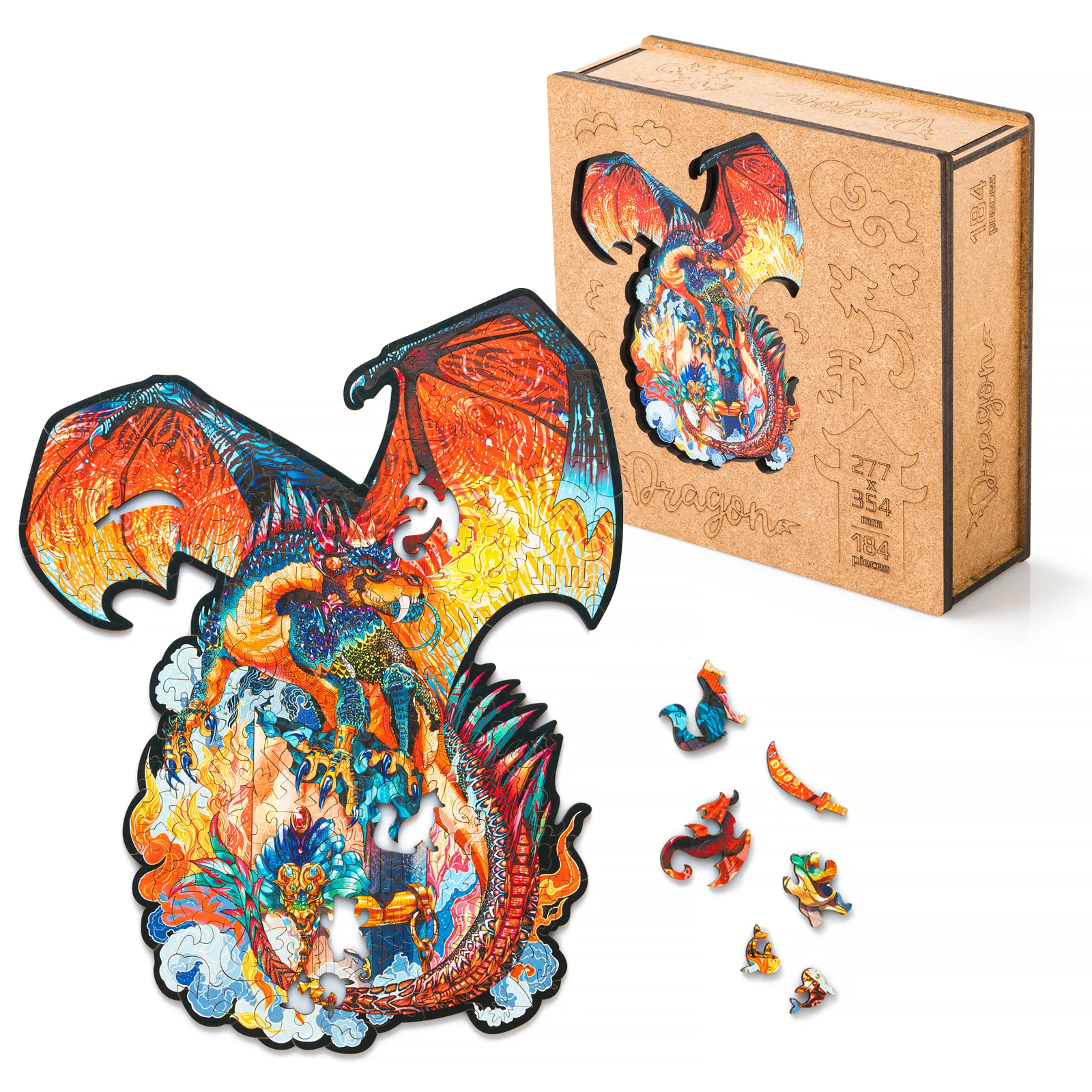 Деревянный пазл Дракон L