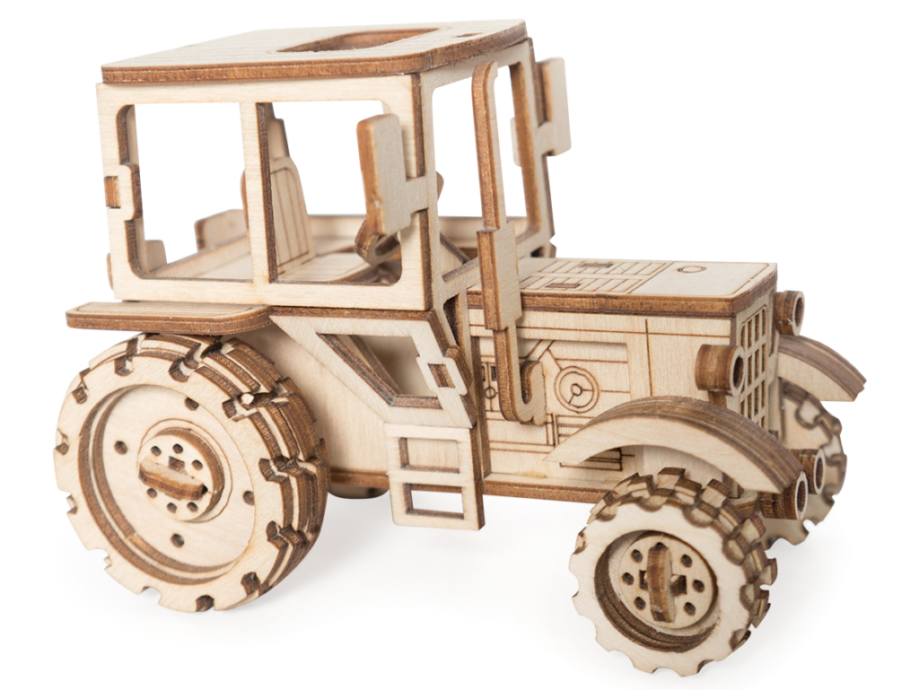 Конструктор 3D деревянный подвижный Lemmo Трактор