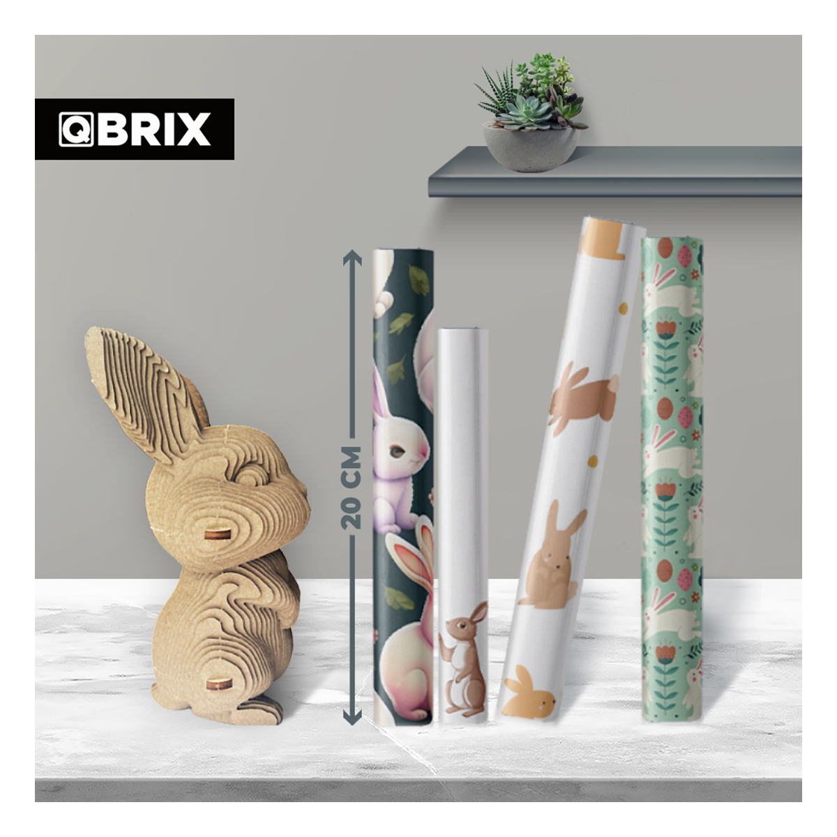 Картонный 3D конструктор Qbrix - Ушастая Парочка