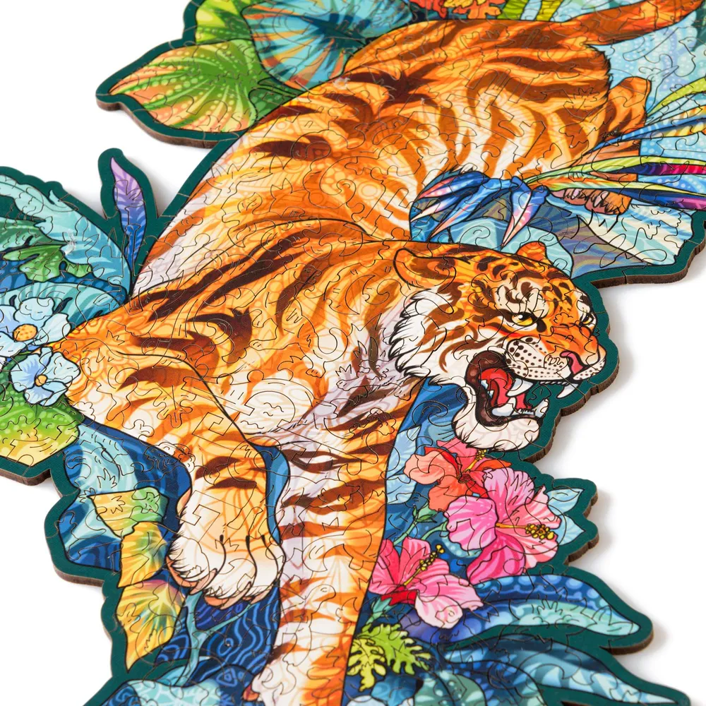 Деревянный пазл Тигр 24х36 см, 185 деталей