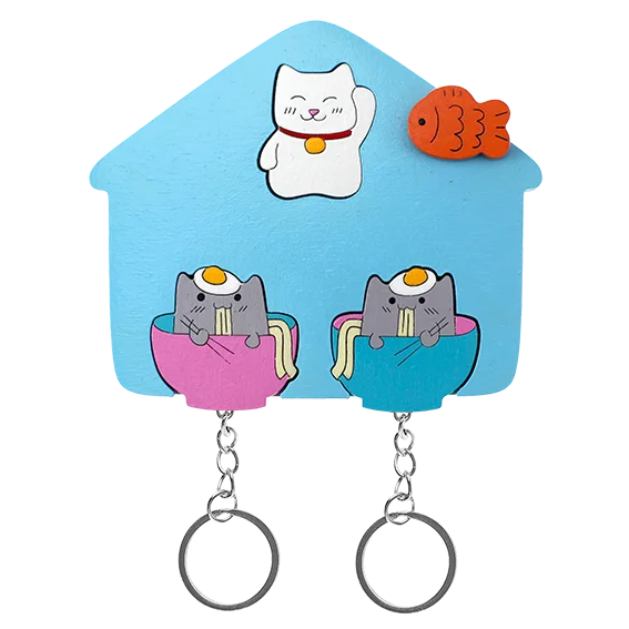 Ключница двойная Котик-рамен